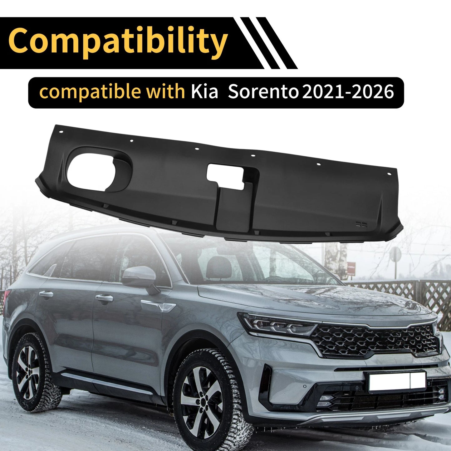 Radiator Support Cover for Kia Sorento (2021–2026) No. 86360C5000, ABS Black
