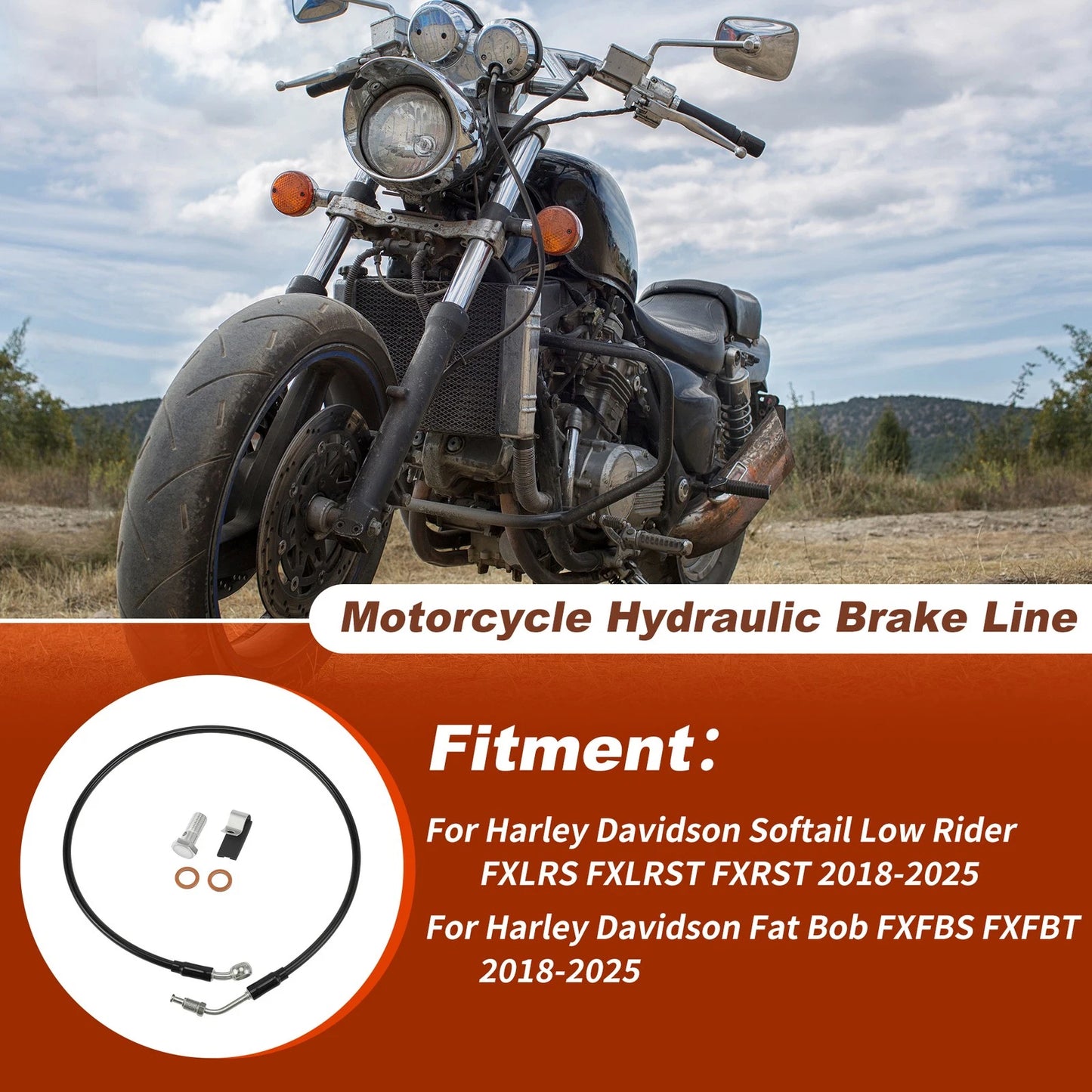 32In Brake Hose Oil Line for Harley Davidson Softail Low Rider (2020–2023)