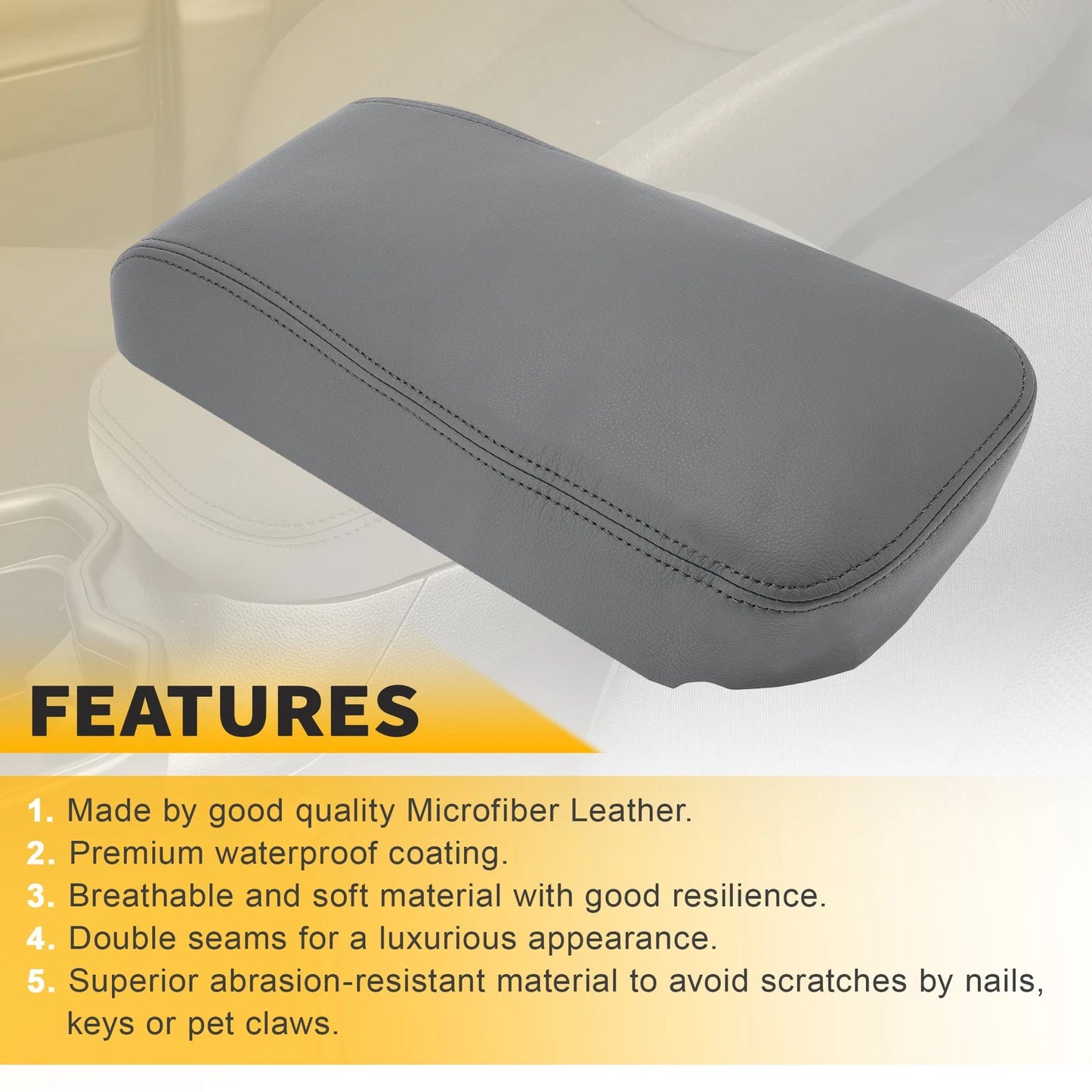 Middle Console Lid Armrest Cover for Toyota Avalon (2013–2018) Dark Gray