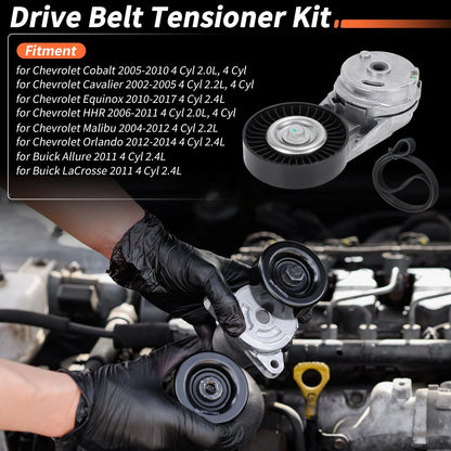 Set of 2 Drive Belt Tensioner Kit for Chevrolet Cobalt (2005–2010) 2.0L 4 Cyl