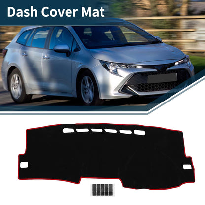 Dashboard Cover Mat for Toyota Corolla (2007–2012) Black Red 1 Set
