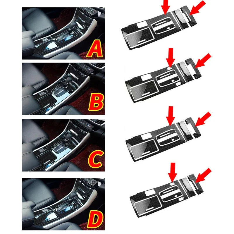 Steel Central Console Gear Shift Panel Trim for Honda Accord (2013–2017)