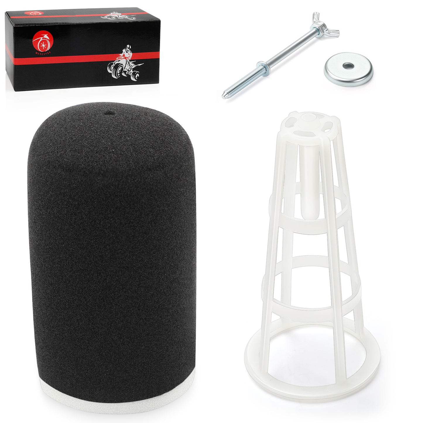 Air Filter Cleaner & Cage Cone with Bolt Kit for Yamaha Raptor 700 700R (2006–2024)