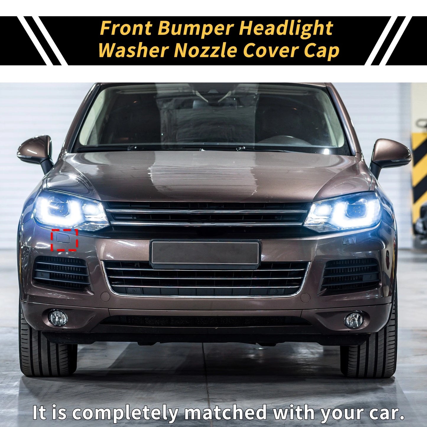Right Bumper Headlight Washer Nozzle Cover Cap for VW Touareg 7P MK2 (2015–2017)