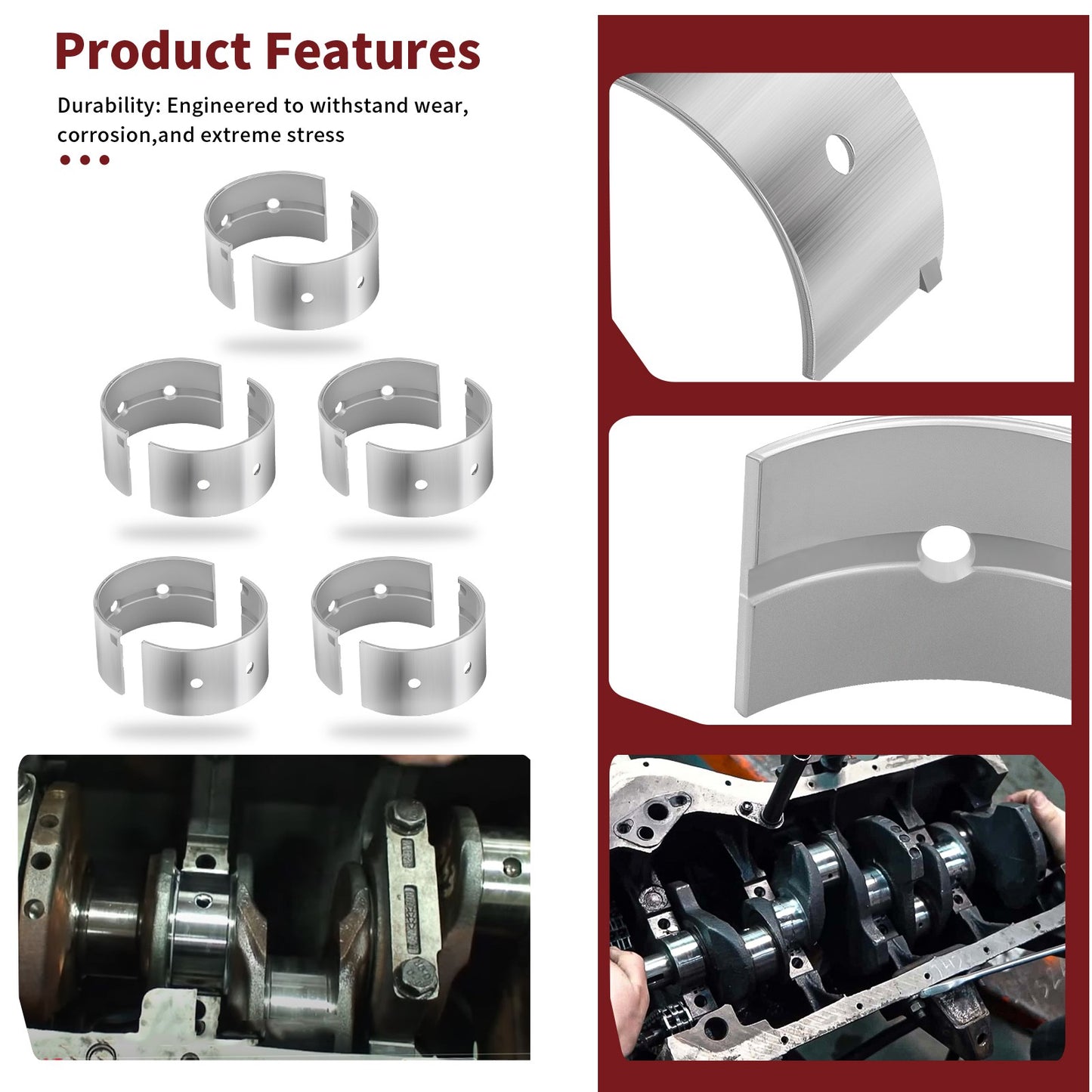 10 Crankshaft Main Bearings for Yamaha Waverunner (1997–2005)