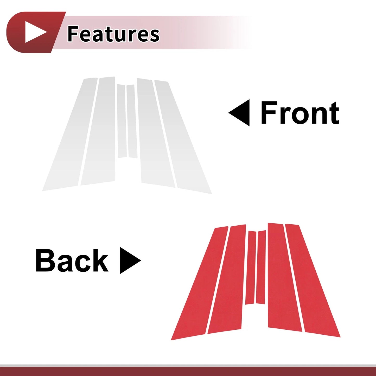 Door Pillar Window Trim for Jaguar XE (2016–2023) Silver Tone