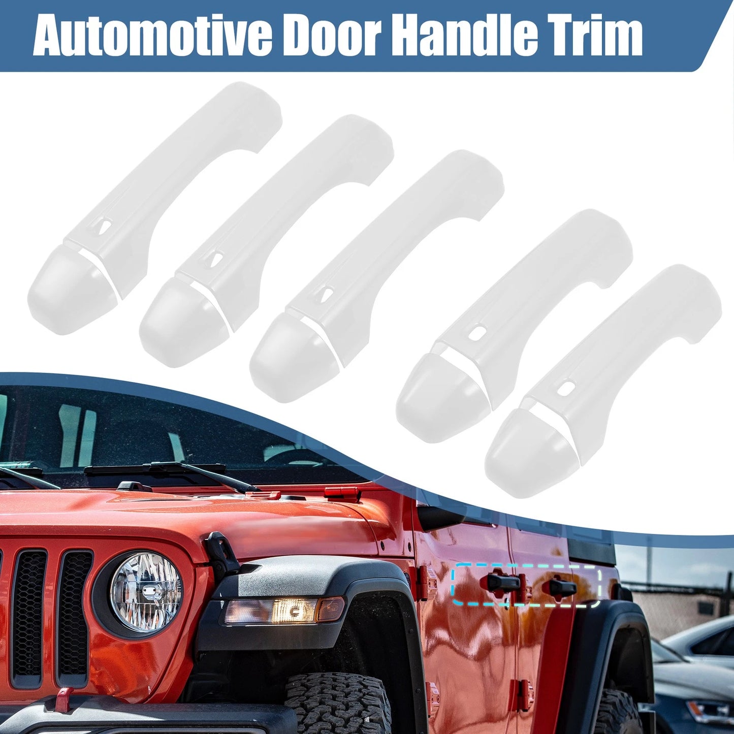 Set of 4 Door Handle Cover Trim for Jeep Wrangler JL JLU (2018–2023) White