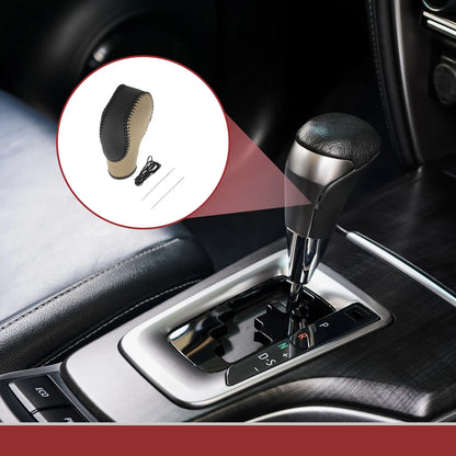 Gear Shift Knob Cover for Ford Fusion (2013–2016) Beige Black