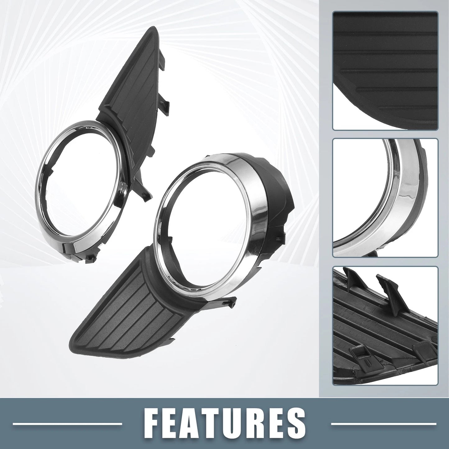 Set of 2 Fog Light Grille Covers for Toyota (52040-08010, 52030-08010)