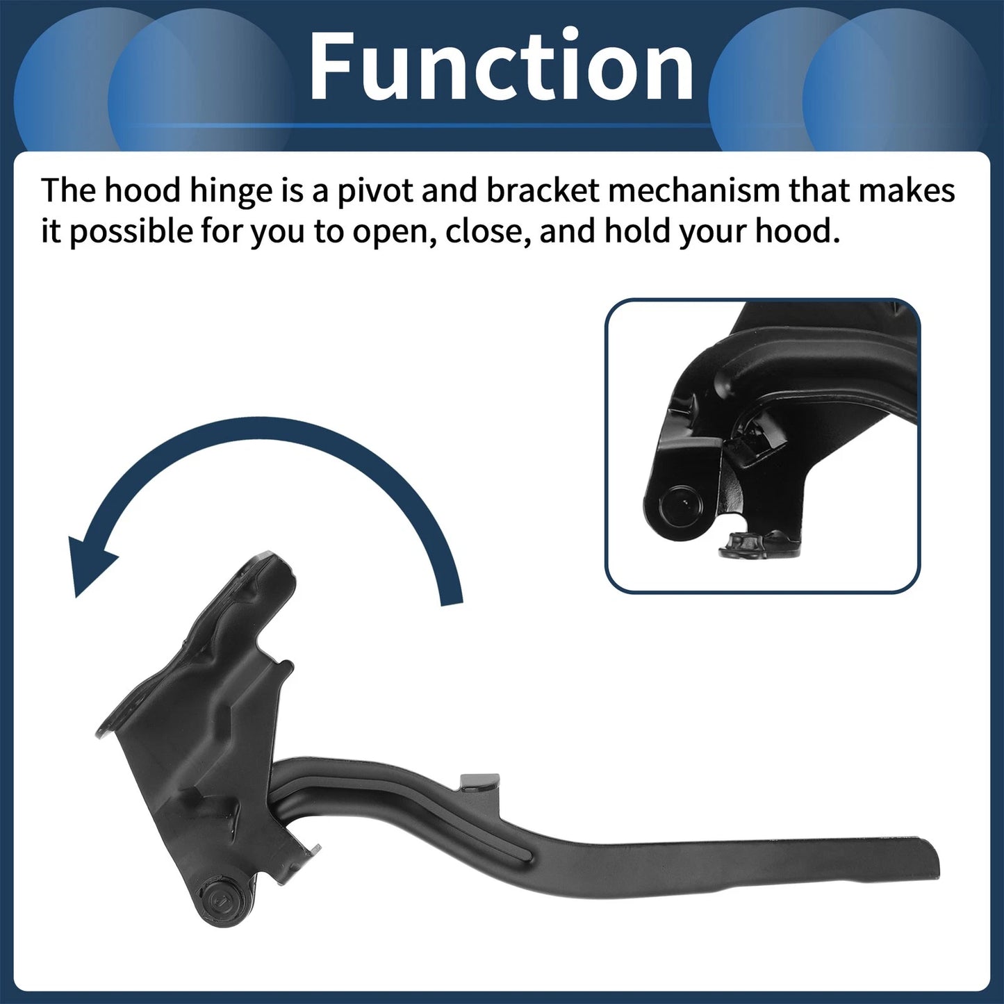 Hood Hinges for Kia Optima (2011–2016) No. 791102T000 - 1 Pair