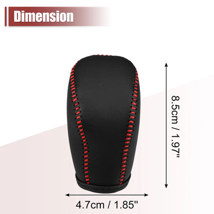 Gear Shift Knob Cover Protector for Toyota Crown (2019–2023) Black Red Stitch