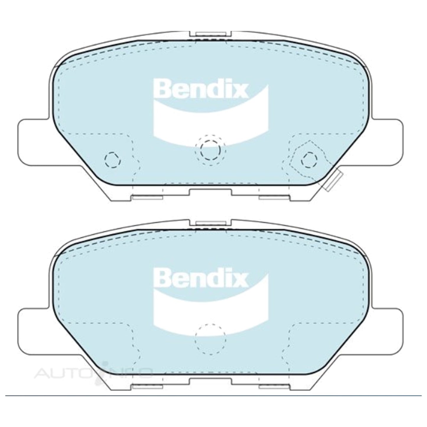 Set of 4 Bendix Rear Disc Brake Pads for Mazda 6 (2012–2016)