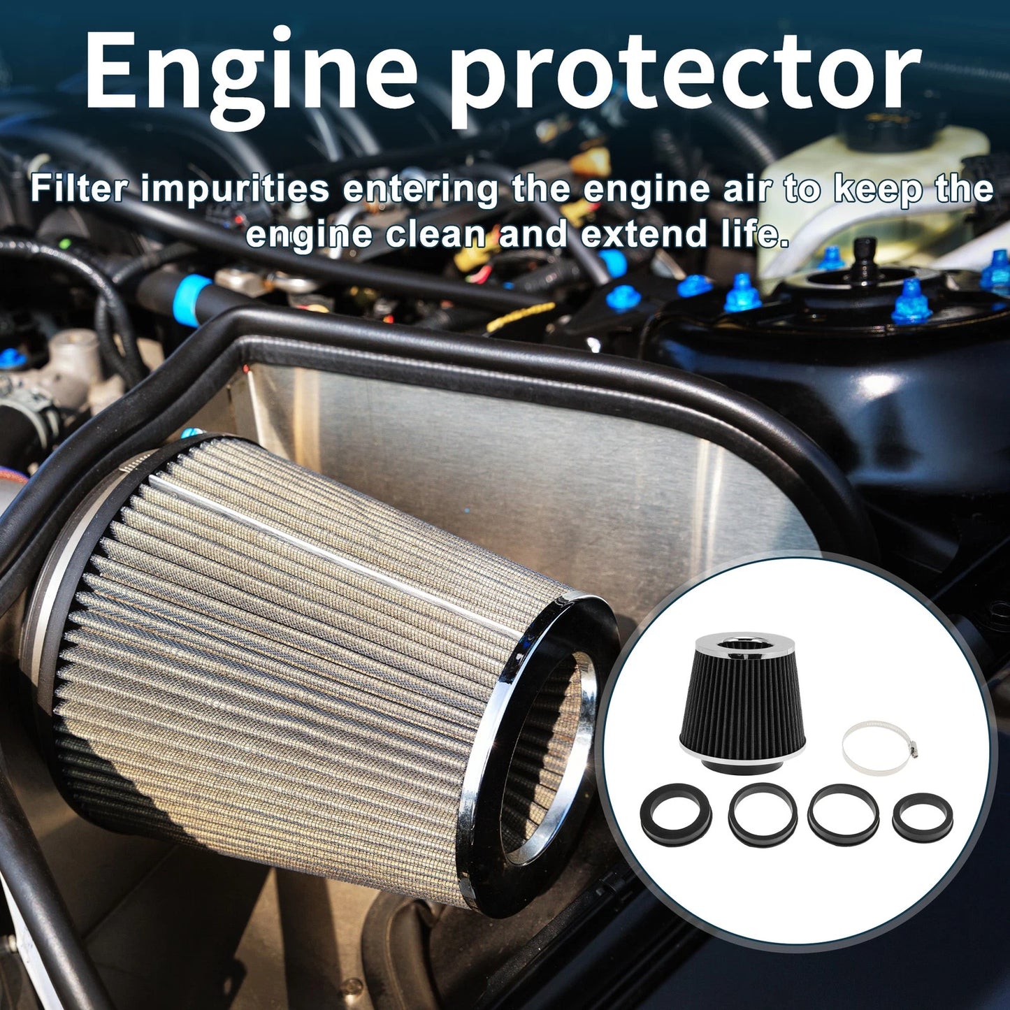 Engine Air Filter 63.5mm/70mm/76mm/80mm/89mm for Universal