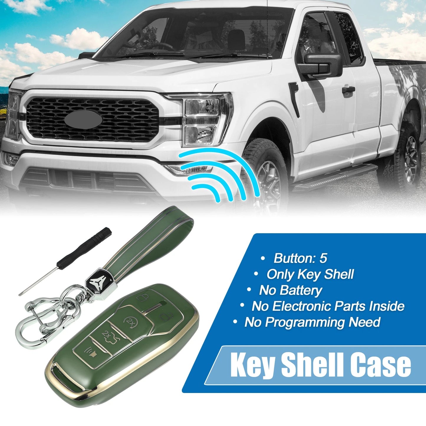 TPU Remote Key Fob Case Cover for Ford Fusion F150 (2013–2020)