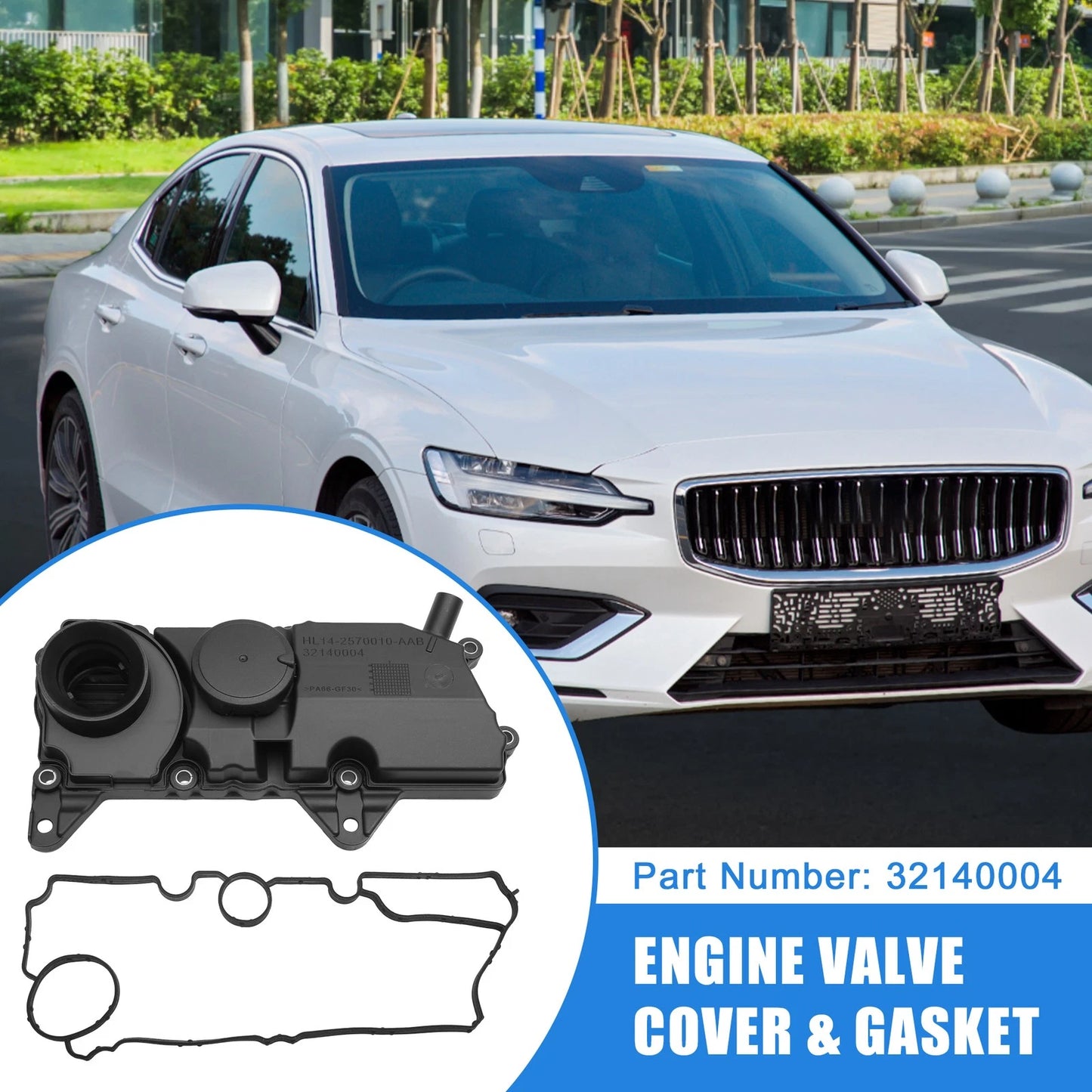 PCV Oil Engine Valve Rocker Cover with Gasket 32140004 for Volvo S60 V90 (2017–2023)