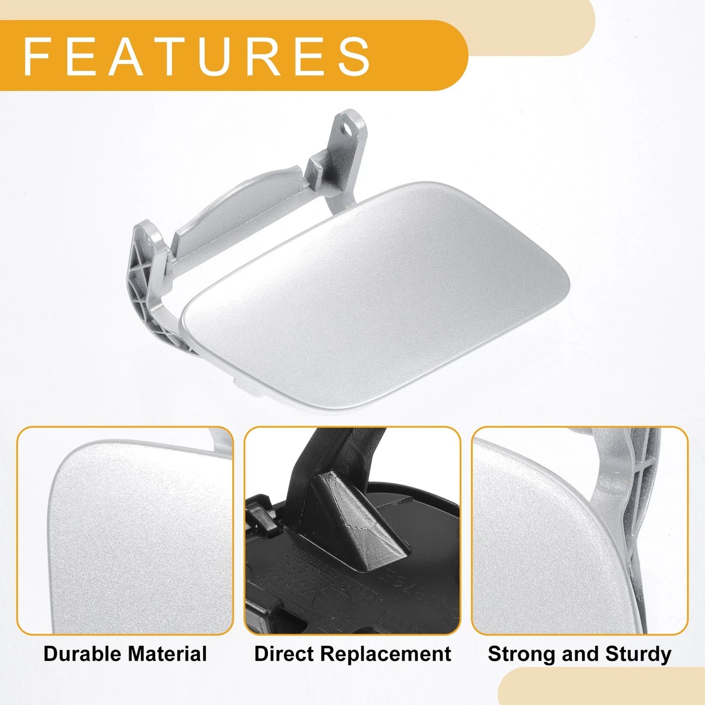 Front Right Washer Nozzle Cover Cap for Audi Q5 (2013–2017) 1 Pc Silver Tone