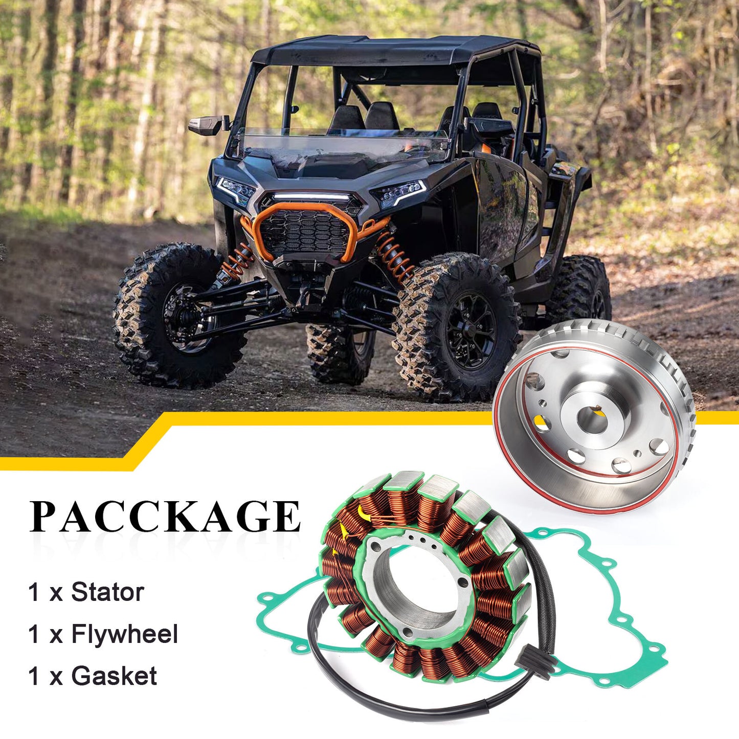 Stator and Flywheel with Gasket for Polaris Ranger 900 XP RZR 900 RZR 1000 (2013–2024)