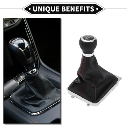 5 Speed Gear Shifter Knob with Cover for VW Passat B6 (2006–2010) Faux Leather