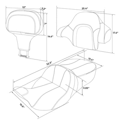 Driver Passenger Gel Seat Backrest for Harley Road Tri Street Glide (2014-2023)
