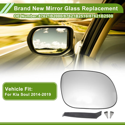 Set of 1 Right Passenger Side Mirror Glass for Kia Soul (2010–2019) 87621B2000