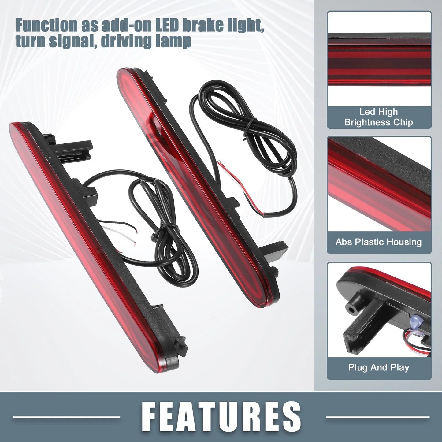 Rear Bumper Reflector Light for Honda Odyssey (2007-2013) - Red 2 x Lights