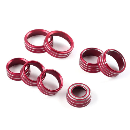 8x Air Conditioner Switch Knob Trim Red for Chevrolet Silverado (2014-2018)