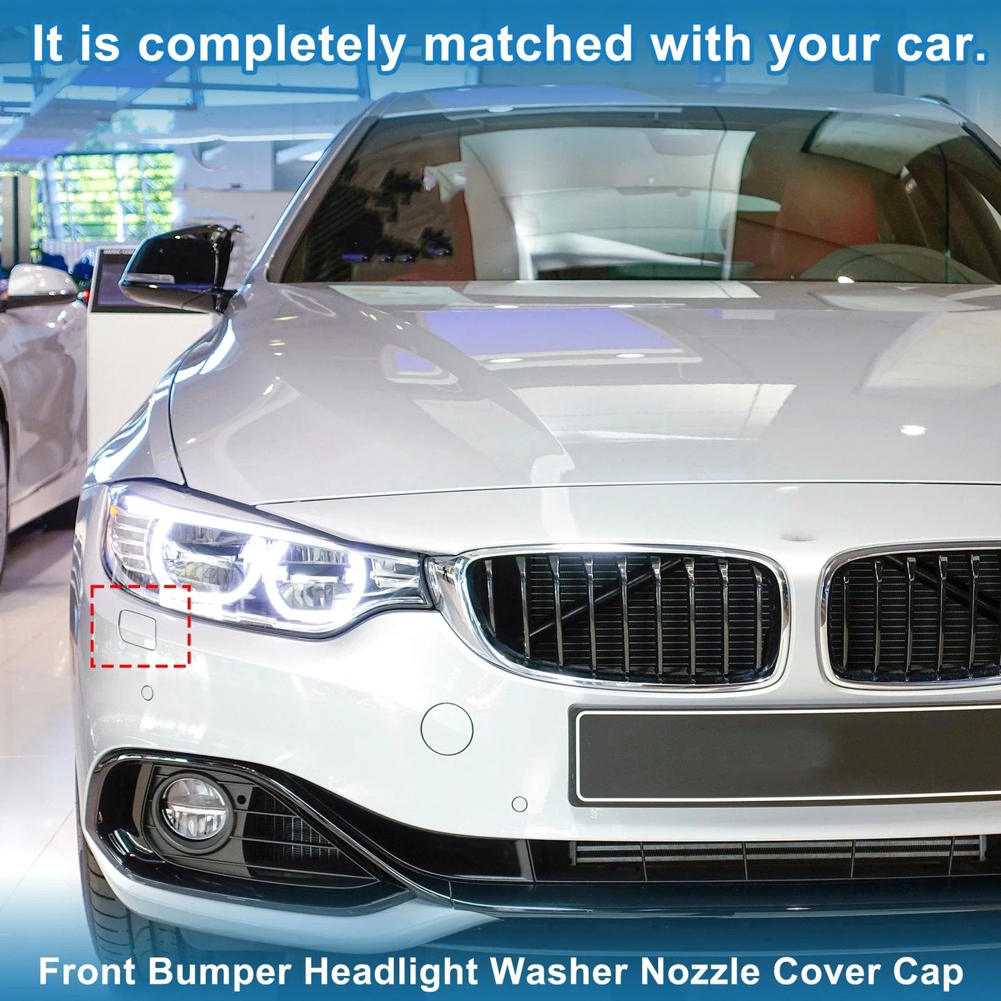 Front Right Washer Nozzle Cover Cap for BMW 428i Unpainted (2014-2016)