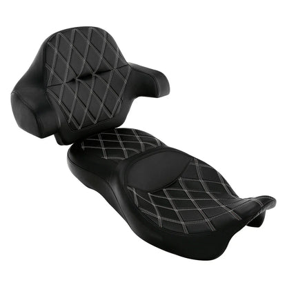 Rider Passenger Seat Backrest Pad for Harley Electra Street Glide (2014-2023)