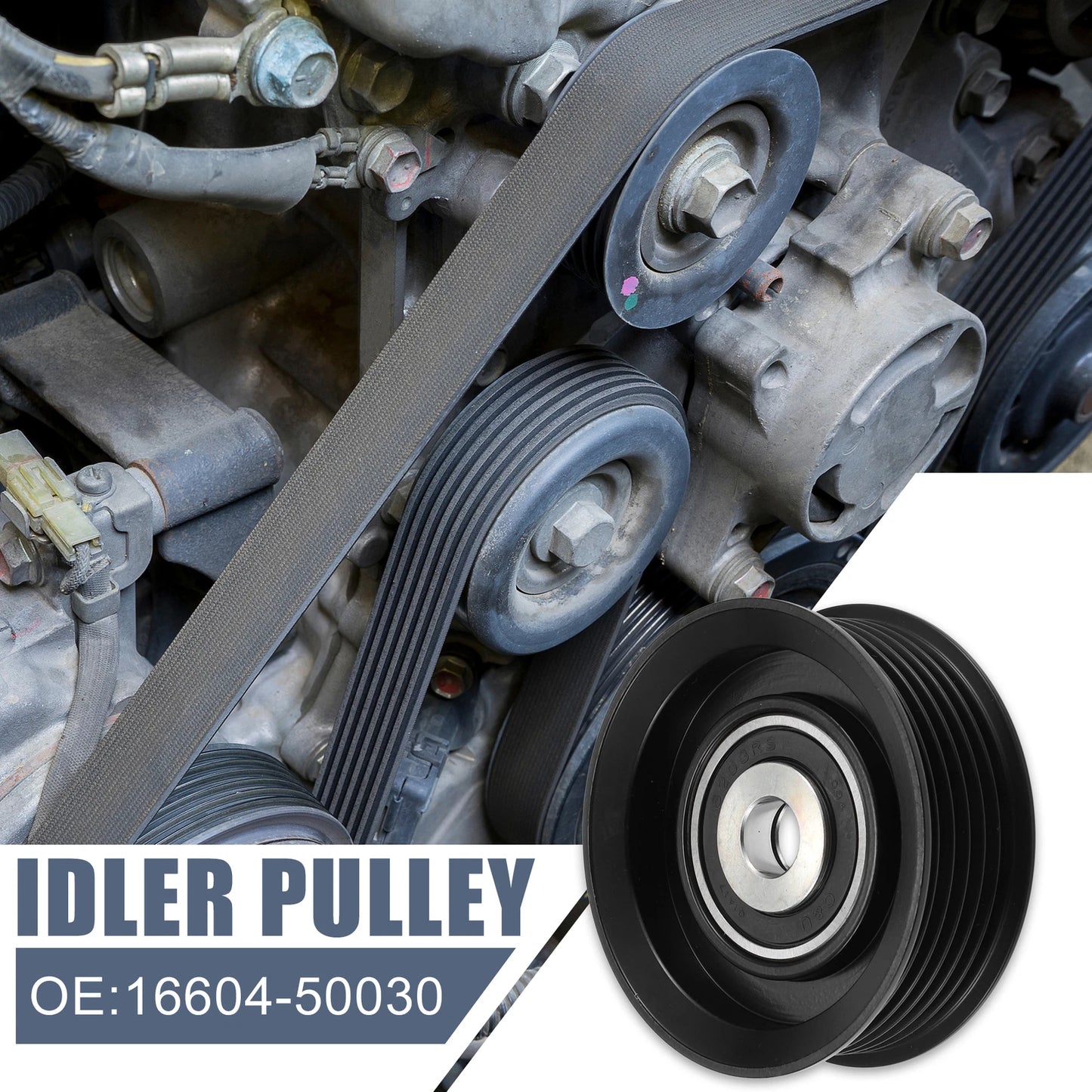 Drive Belt Idler Pulley for Toyota 4Runner 4.7L (2003–2009) 16604-50030