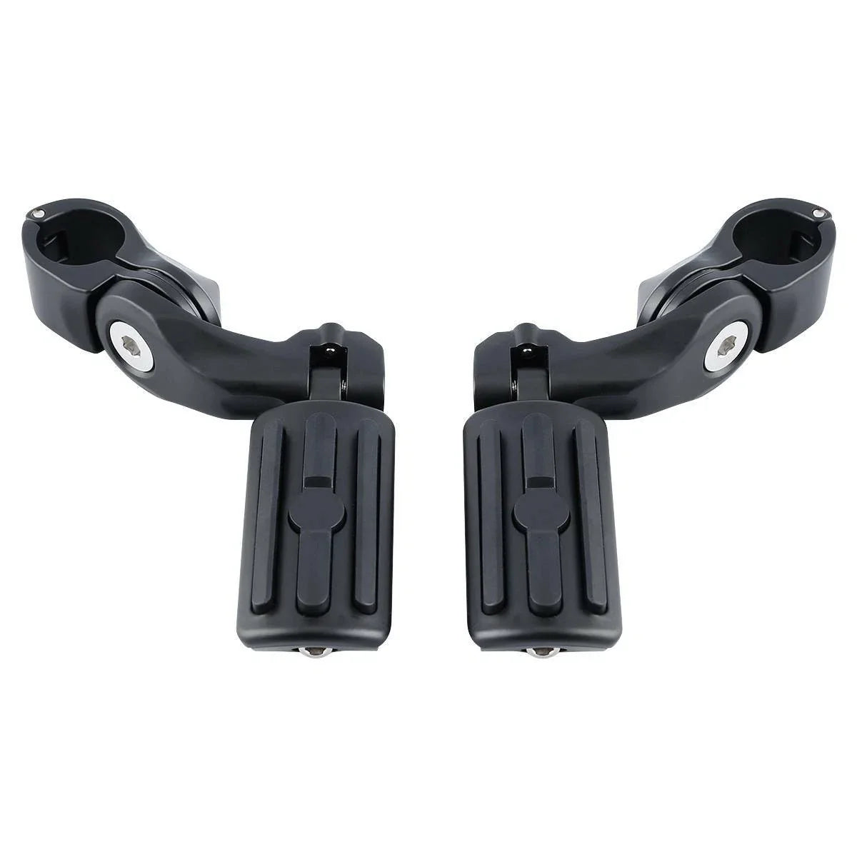 1-1/4" Matte Black Angled Highway Engine Guard Foot Peg Mount for Harley