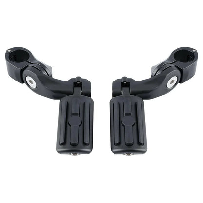 1-1/4" Matte Black Angled Highway Engine Guard Foot Peg Mount for Harley