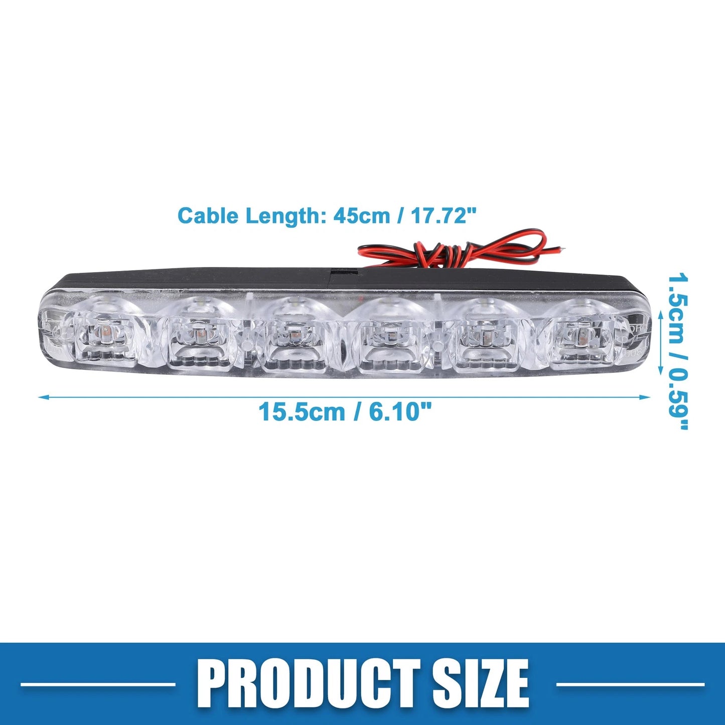 Set of 2 6-LED Daytime Running Light Bar for Car