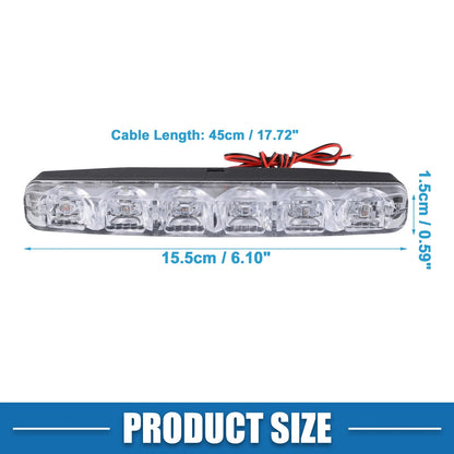 Set of 2 6-LED Daytime Running Light Bar for Car