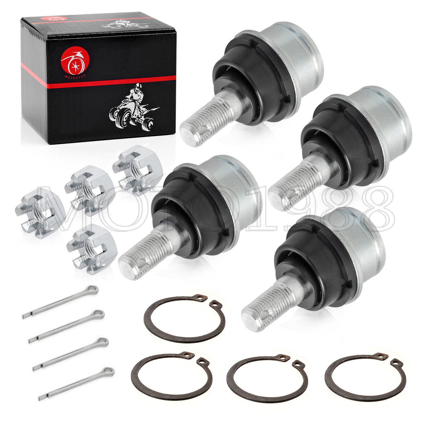 Set of 4 Front Upper Knuckle Arm Ball Joints for Honda Recon 250 (1987–2001)