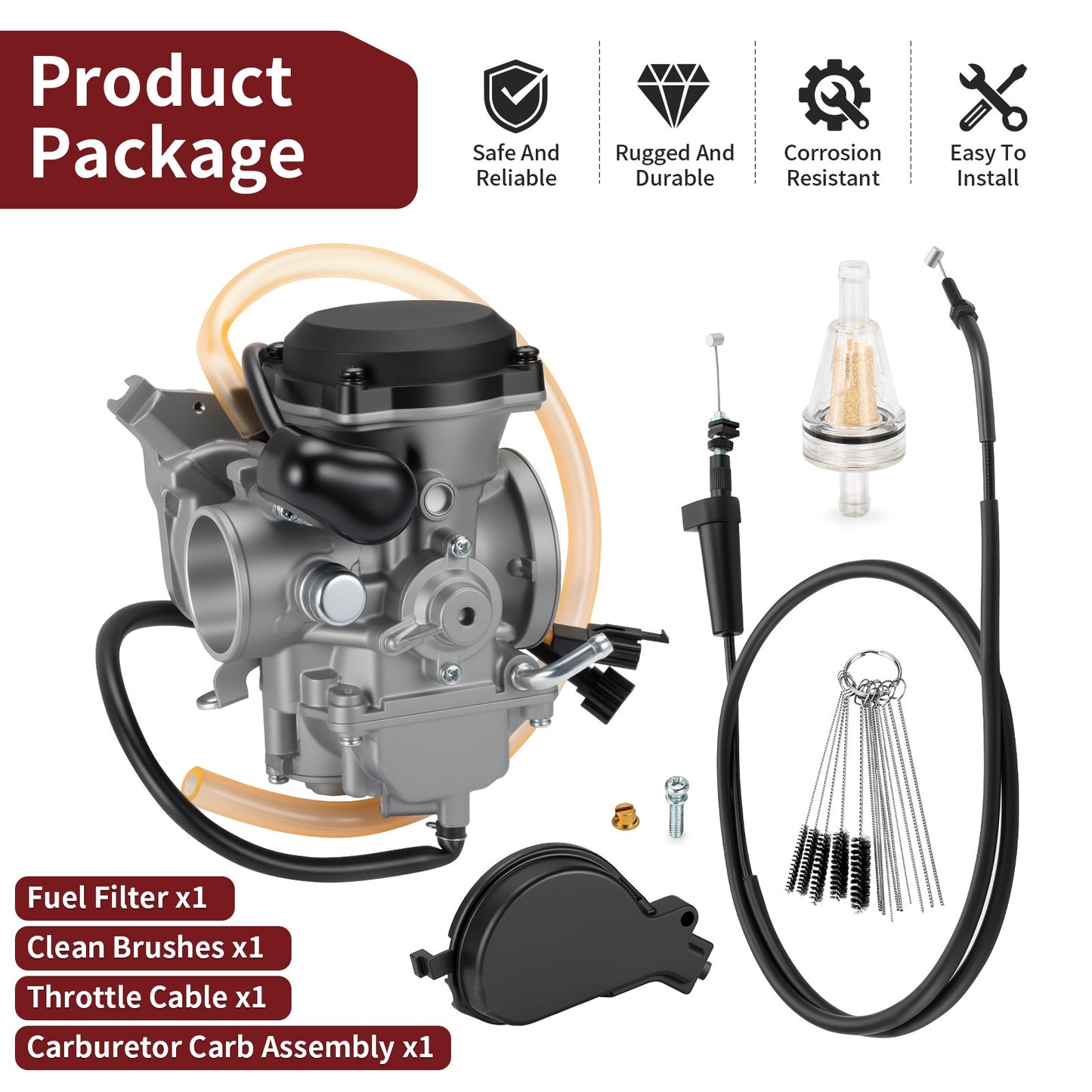 Carburetor & Throttle Cable for Arctic Cat 650 H1 4x4 (2005–2006) ATV