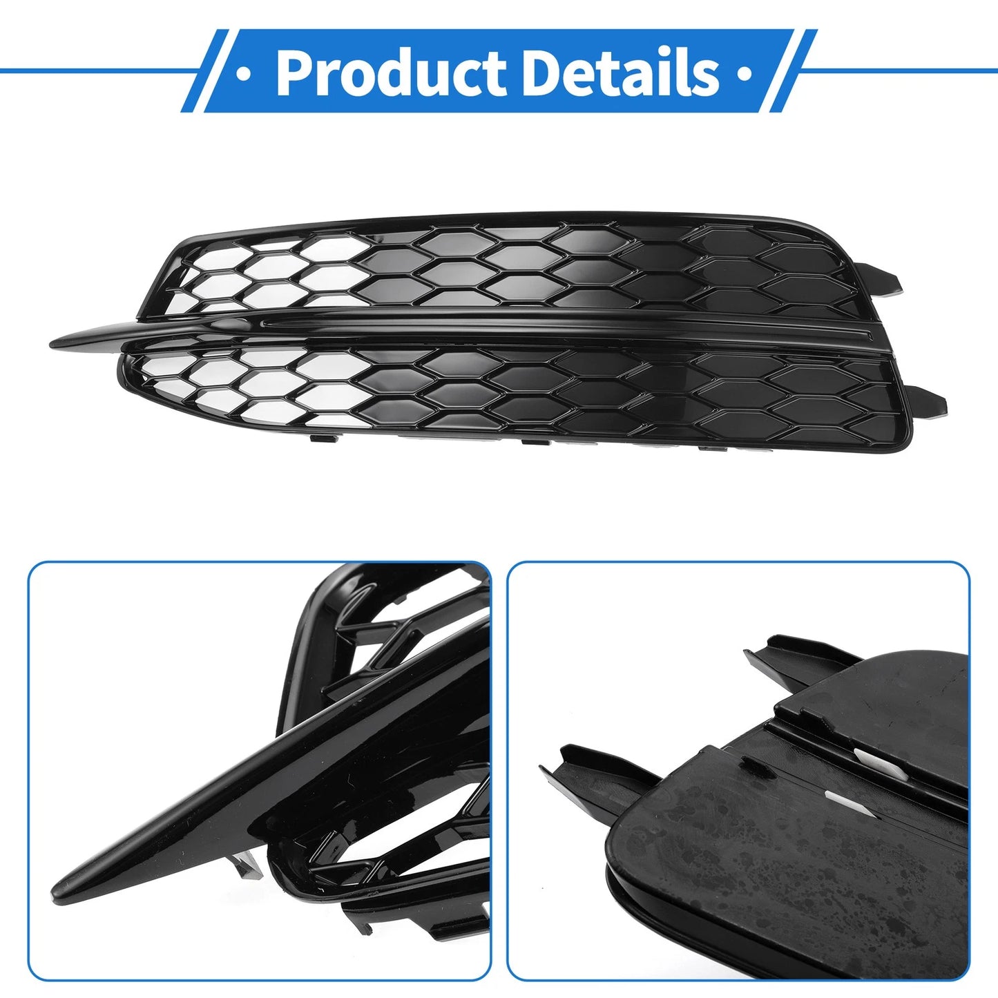 1pc Front Left Fog Light Grill for Audi A6 C7 (2011–2014) No. 4G0807681D Black