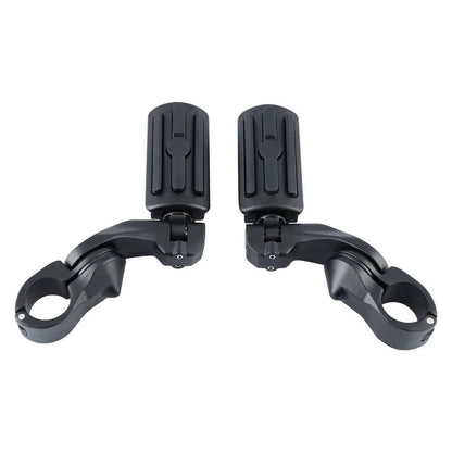 1-1/4" Matte Short Angled Highway Engine Guard Footpegs for Harley