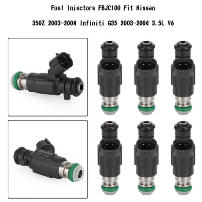 6X Fuel Injectors FBJC100 for Nissan 350Z (2003–2004) & Infiniti G35 (2003–2004)