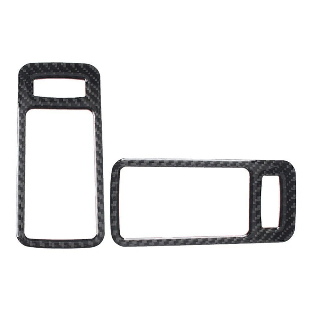 2X Carbon Fiber Interior Door Handle Bowl Trim for Ford Mustang (2009–2013)