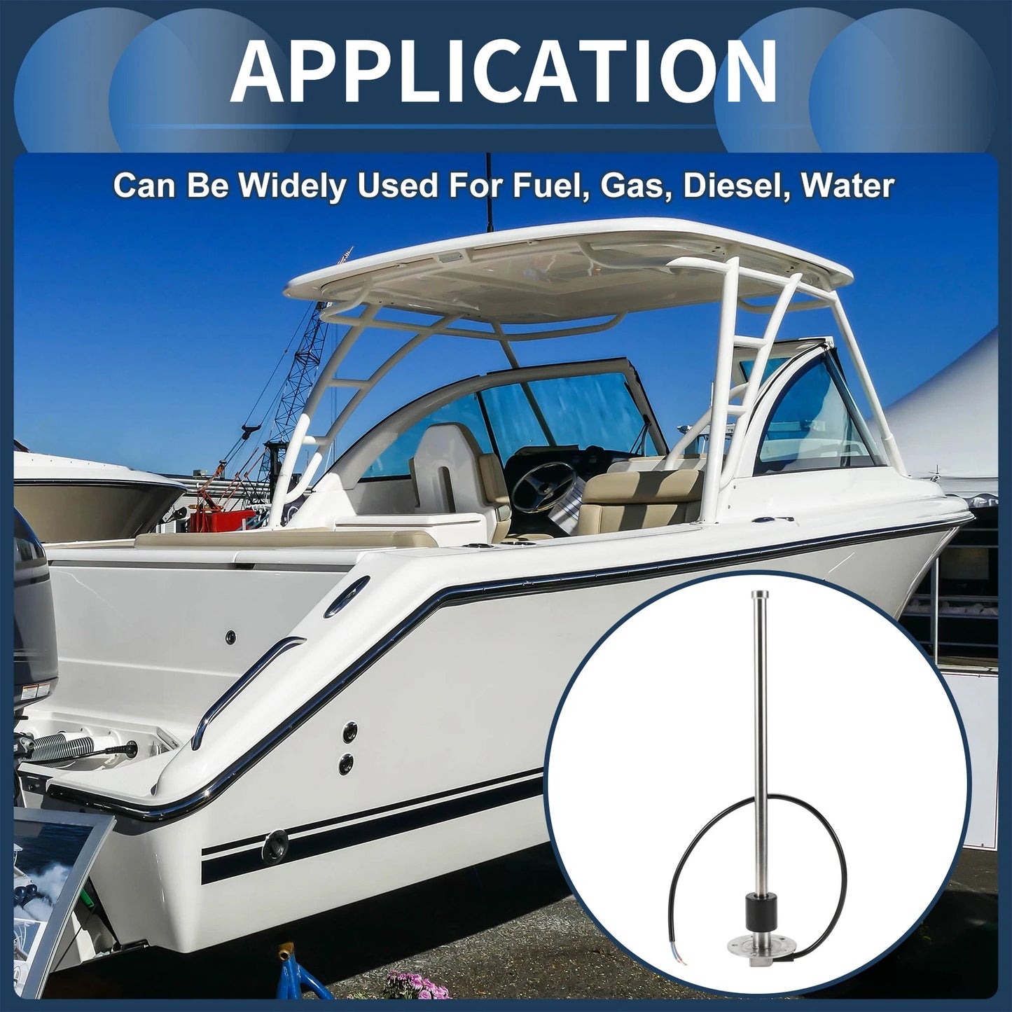 Fuel Sending Unit and Gauge Kit 240-33 Ohm 350mm for Boat Car Truck