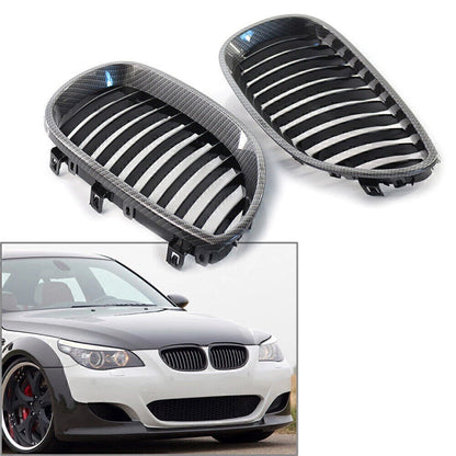 Carbon Fiber Look Front Kidney Grille for BMW 5 Series E60 E61 (2004–2009)