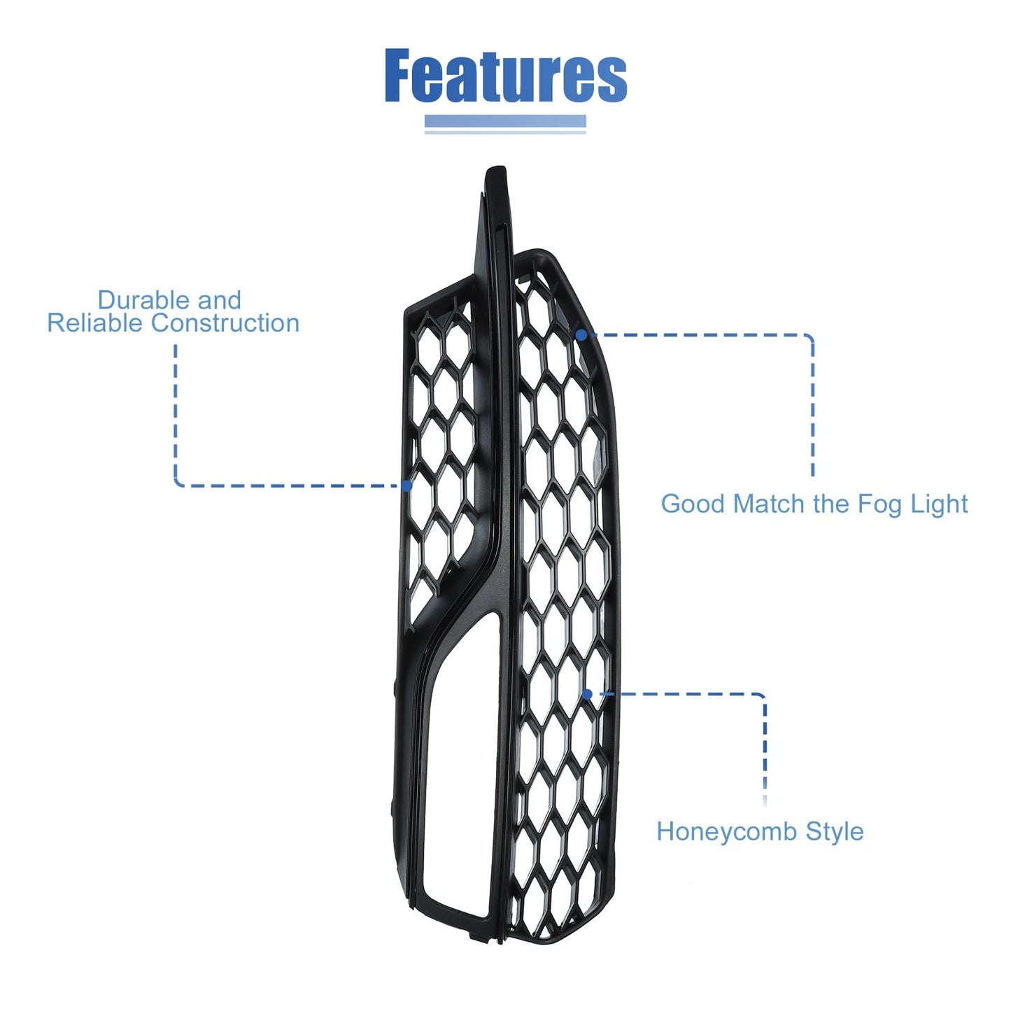 Pair Fog Light Grille Cover for Audi A3 S-Line (2014–2016)