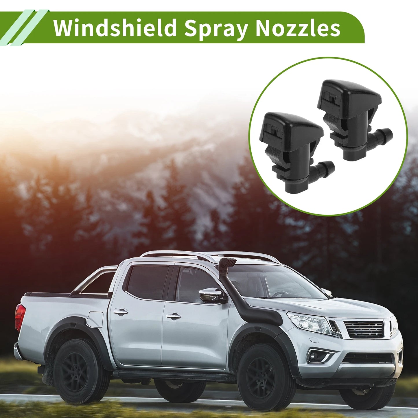 Windshield Washer Nozzle with Hose Connector for Ford