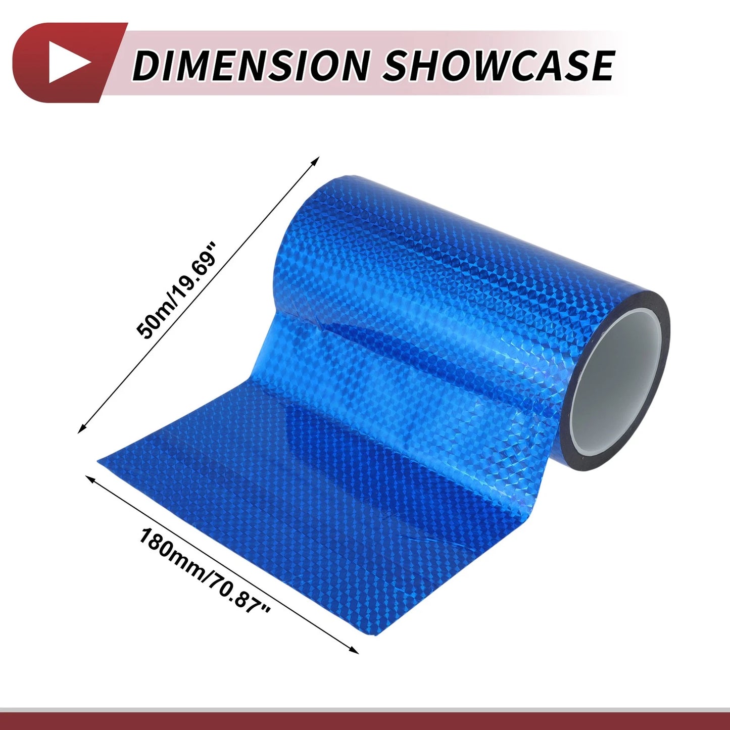 Pinstripe Tape 180mmx50m for Car Motorcycle Boat Laser Blue (1 Pcs)