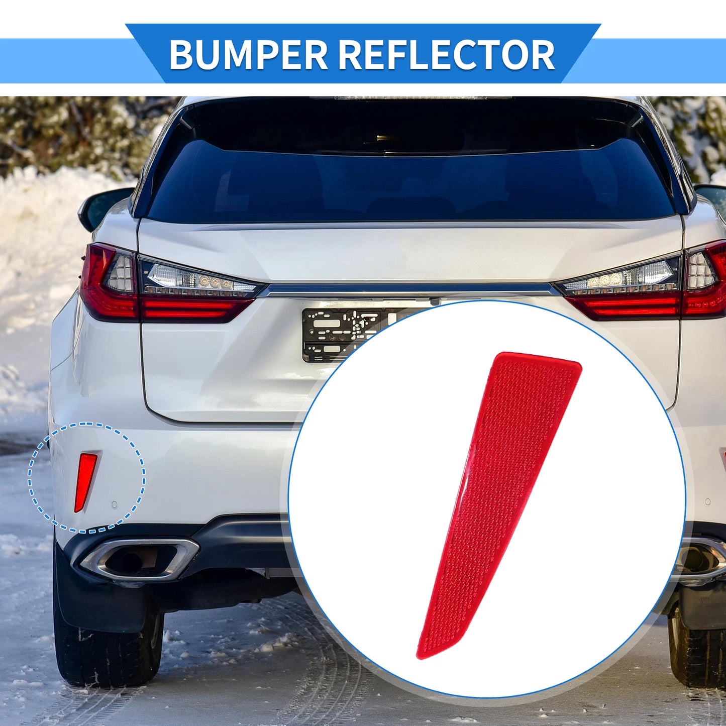 Rear Left Bumper Reflector No. 8192048050 for Lexus RX350 (2016–2019) Red