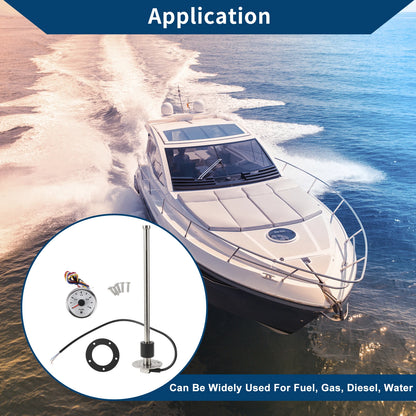 Fuel Sending Unit and Gauge Kit 0-190 Ohm for Boat Car Truck (0-190)