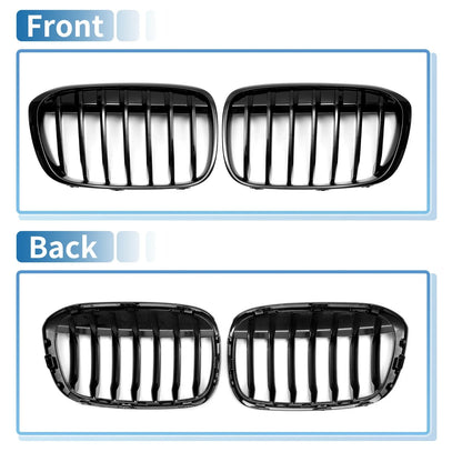 Pair Front Upper Bumper Grille for BMW X1 F48 (2016 - 2022)