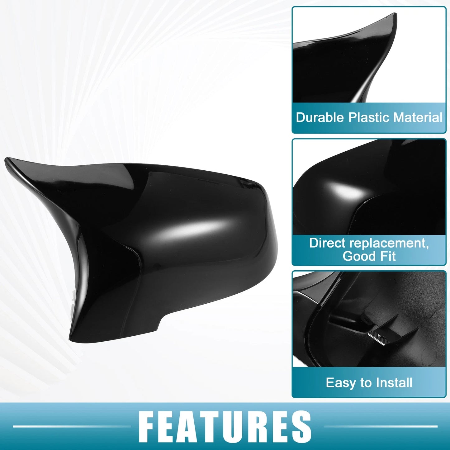 1 Pair Rearview Mirror Cover Cap for BMW F10 F11 F12 (2011–2017)