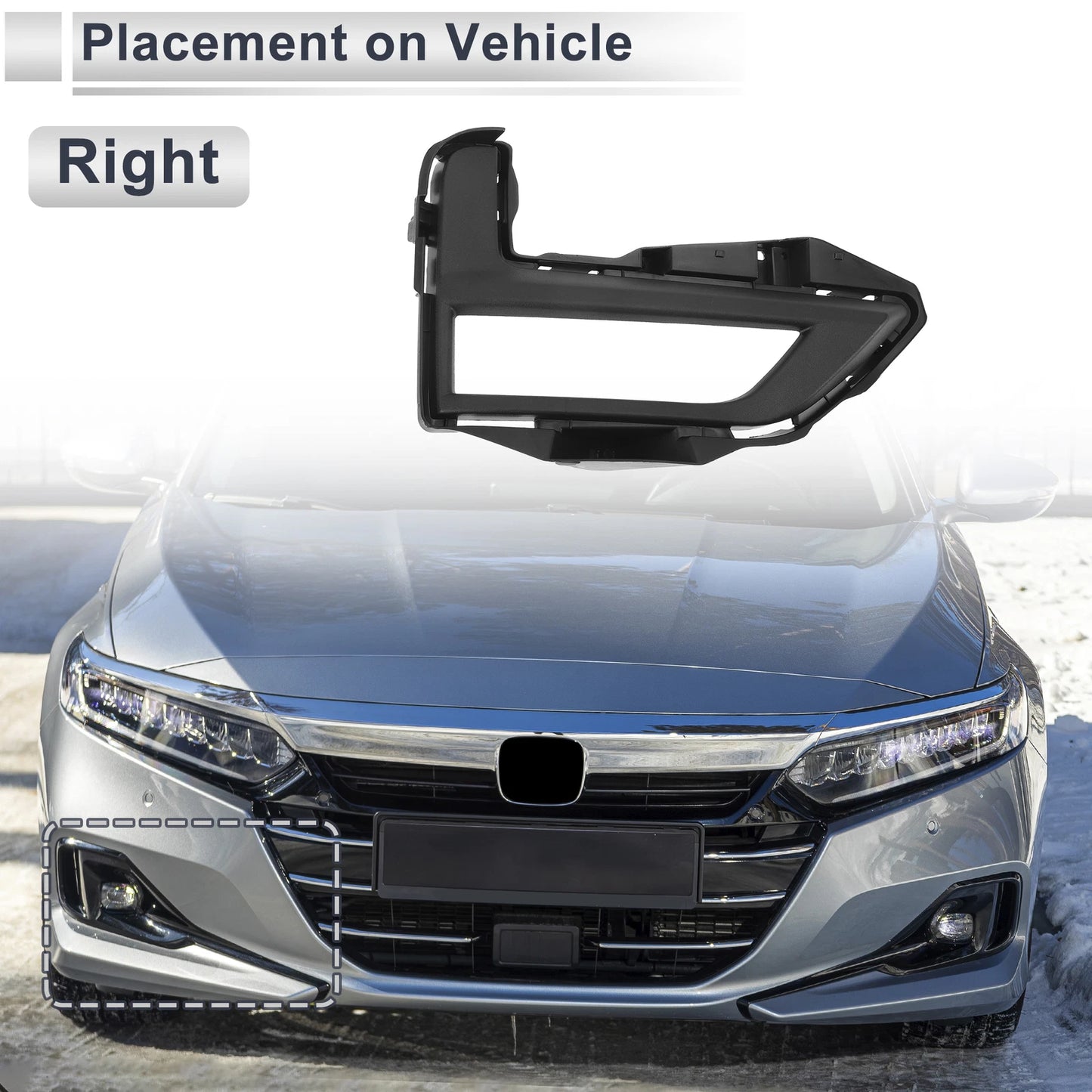 1 Pc Fog Light Grill for Nissan Rogue (2017–2020) No. 622566FL0B