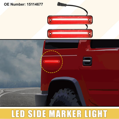 Set of 2 Rear LED Side Marker Lights 15114677 for Hummer (Clear Lens)